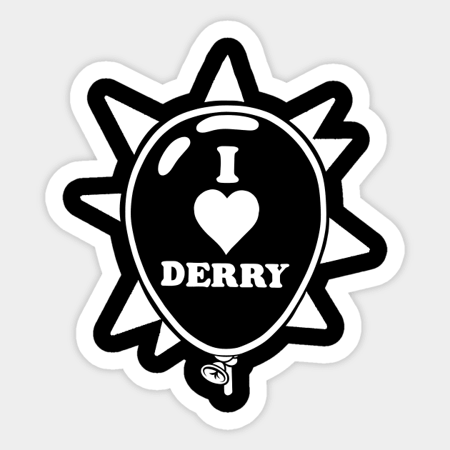 Derry balloon black and white Sticker by HeichousArt